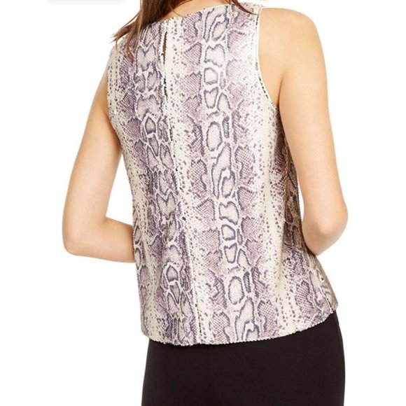 INC Women's Sequin Sleeveless Animal Snake Print Party Tank Top Lining Size XL - Picture 2 of 13